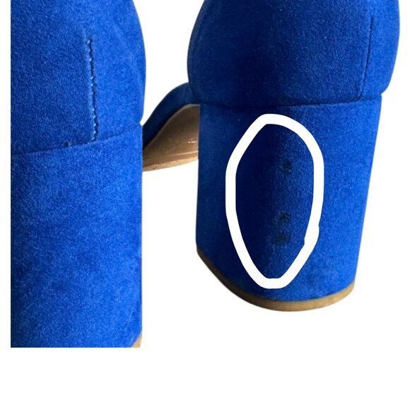 CL by Chinese Laundry Block Heel Sandals Blue Teal Suede Women's Size 8.5 / 39 - Picture 7 of 12